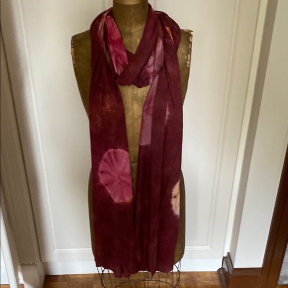 BNWOT Tie-Dye Scarf - Burgundy and Orange - Picture 3 of 6